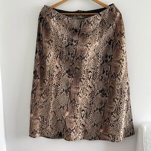 Snakeskin printed midi skirt